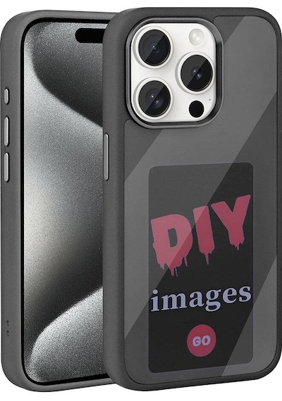 Zore Apple Uyumlu iPhone 15 Pro Kılıf Ekranı Yansıtan Akıllı Nfc Kapak - Gri Gri