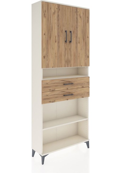 Arges Dolap 5 Raflı 2 Çekmeceli 2 Kapaklı 88x30x221 Aytaşı-çam Aytası