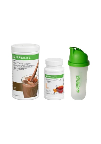 Herbalife Shaker Hediyeli Ekonomik Set-6 Çikolatalı Shake+ Şeftali Çay+ Shaker