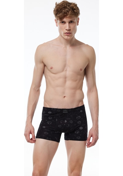Malabadi Erkek 6'lı Siyah Desenli Premium Collection Modal Boxer 6m251