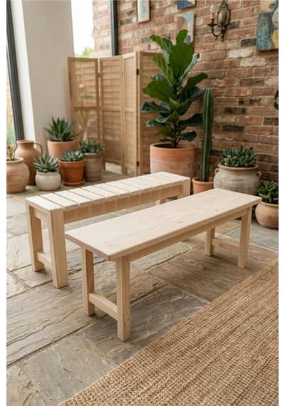 Milena Bench Naturel Bank 30x100 Ham Ladin Ağacı Ahşap