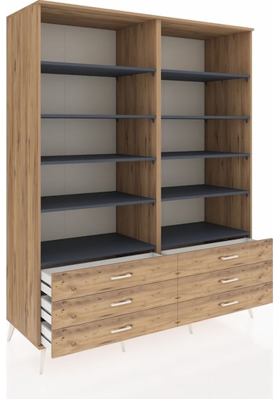 Kronos Gardrop 10 Raflı 6 Çekmeceli 176x59x221 Çam-antrasit/çam Antrasit/çam Kronos Gardrop 10 Raflı 6 Çekmeceli 176x59x221 Çam-antrasit/çam Antrasit/çam