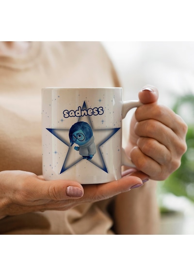 Ters Yüz Sadness Baskılı Kupa Bardak Beyaz