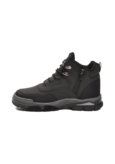 Siyah Gri Kaymaz Taban Fermuarlı Unisex Outdoor Bot 444 G Siyah-gri