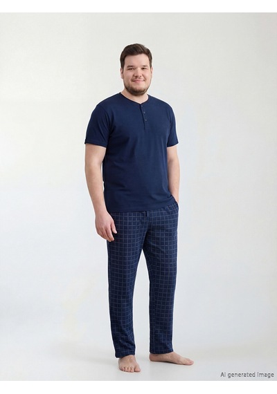Lc Waikiki Lc Waıkıkı Lacivert Standart Kalıp Ekose Erkek Pijama Alt