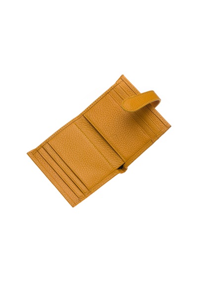 Westpolo Hakiki Deri Kağıt Para Ve Bol Kart Bölmeli Patlı Unisex Cüzdan - Hardal Hardal