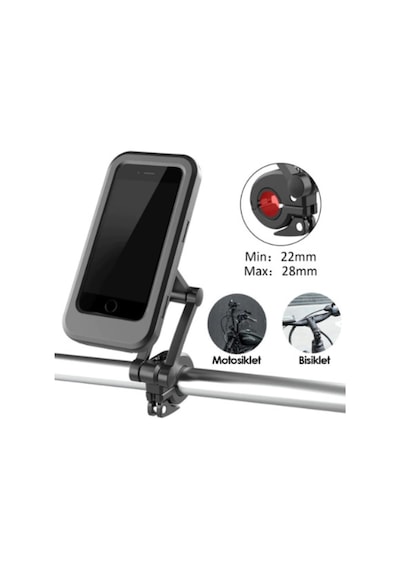 Su Geçirmez Mıknatıslı Motorsiklet Telefon Tutucu+Gidon Bağlantıs