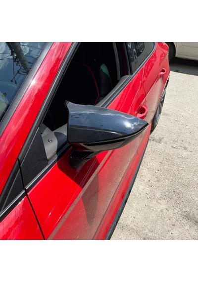 Sts Oto Aksesuar Seat Leon Mk3 Mk3.5 Batman Yarasa Ayna Kapağı Piano Black Abs Plastik (01)