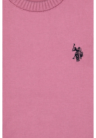 U.S. Polo Assn. Kız Çocuk Pembe Bisiklet Yaka Basic Kazak 50316808-VR167