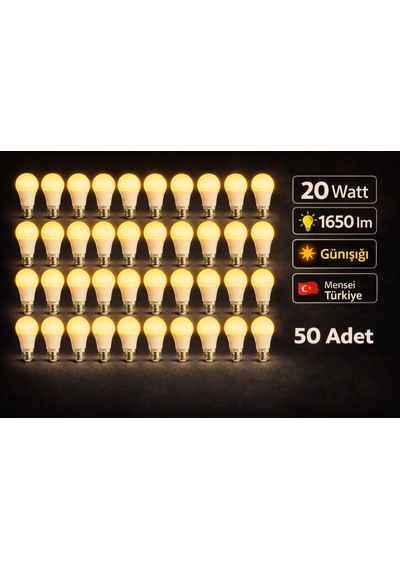 50 Adet 10 Watt 810 Lm Günışığı Renk Ampul -