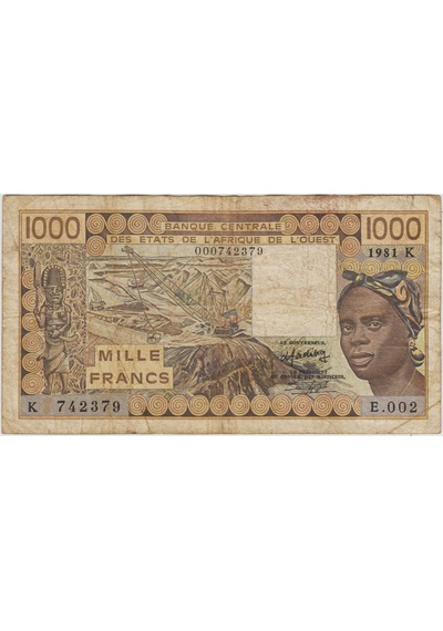 Batı Afrika Devletleri 1000 Frank 1981 K Senegal. Temiz+