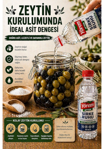 Gülçehre Yörem Afyon Doğanın Saf İksiri Konsantre Sirke Ruhu Asetik Asit 300ml.