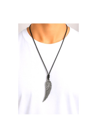Kore İp Askılı Ve Krom Çelik Kaplamalı Unisex Tribal Kolye Kkrm-05 Gümüş6