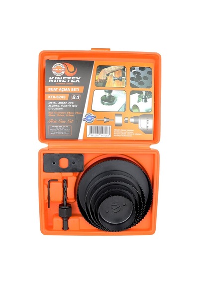 Kinetex Ktx-3243 8'li Buat Açma Panç Seti Metal Ahşap Pvc Alçıpan