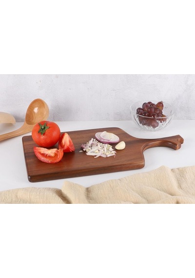 Deconox Doğal Akasya Ahşap Kesme Tahtası Saplı, Et, Peynir, Ekmek, Sebze Ve Meyve Servis Tepsisi İçin Ahşap Mutfak Diğer
