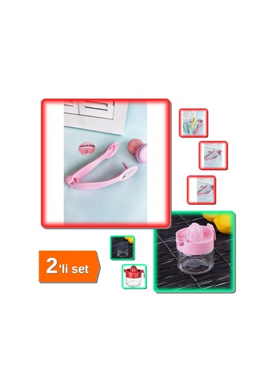 Cam Kavanozlu Limon Sıkacağı + Çekirdek Çıkartma Aparatı - 2li Set Ab456 Plastik Diğer