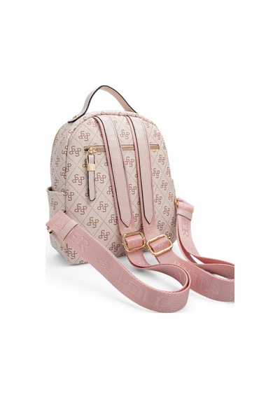 Silver & Polo Silver Polo Pembe - Pudra Monogram Kadın Sırt Çantası Sp1130
