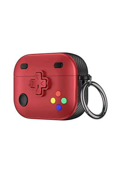 Caseonn Apple Airpods Uyumlu 5 Kılıf Gamepad Tasarımı Kilitli Kapak Kırmızı