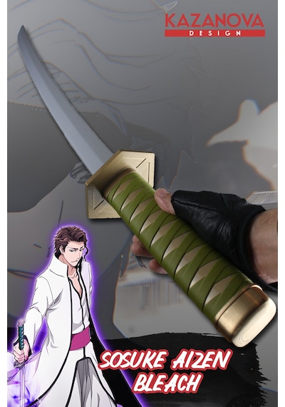 Kazanova Design Sosuke Aizen Katlanabilir Katana Figür 98 Cm Bleach Anime Cosplay