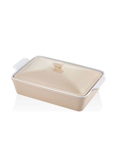 Lamedore Rossallını Life Büyük Dikdörtgen Kapaklı Bej Fırın Kabı 38x23x8,5 Cm - 678394364