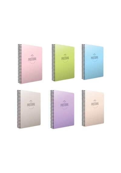 Pastoral Spiralli A4 120 Yaprak Çizgili Defter Seti, 6'li Çok Renkli