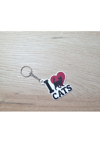 "ı Love Cats" Anahtarlık - Kedi Severler İçin Kalp Detaylı Ve Şık Tasarım Aksesuar