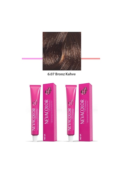 Hubrendy Tedarik 2 Li Set Premium 6.07 Bronz Kahve - Kalıcı Krem Saç Boyası 2 X 50 G Tüp