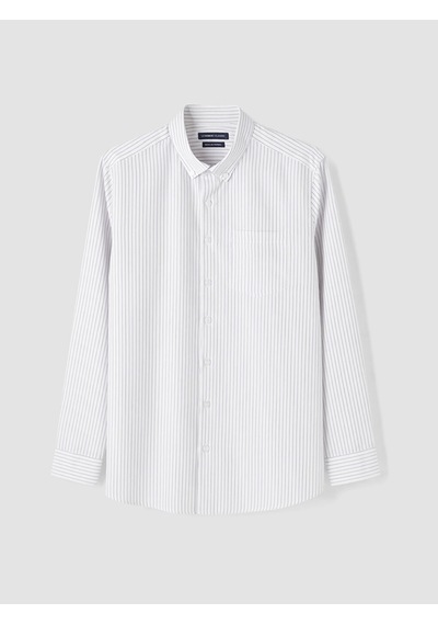 Lcwaıkıkı Classic Beyaz Regular Fit Çizgiili Gabardin Erkek Gömlek