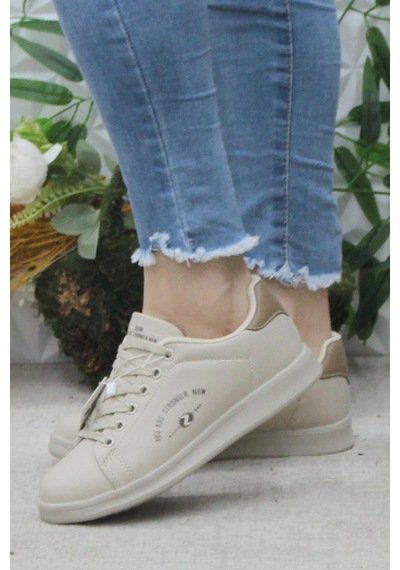 Fort Row Lena Bej Rahat Hafif Sneaker Kadın Spor Ayakkabı 001