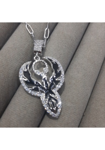 Beren Aksesuar Stainless Steel Unisex Anka Kuşu Çelik Kolye Gümüş
