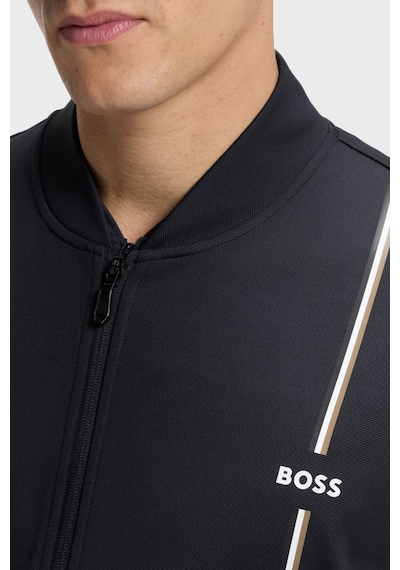 Boss Logolu Kolej Yaka Fermuarlı Sweat Erkek Sweat 50563352 402 Lacivert