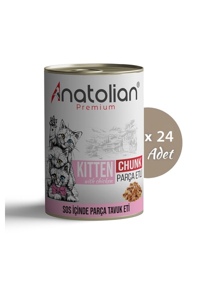 Anatolian Premium Tavuklu Parça Etli Yavru Kedi Konservesi 24 X 400 G