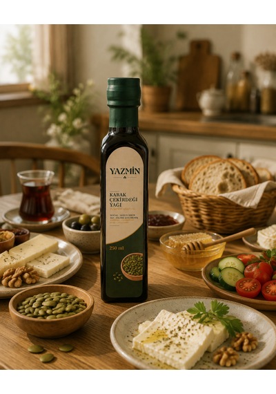 Yazmin Kabak Çekirdeği Yağı 250 Ml Cam Şişe Soğuk Sıkım %100 Saf Doğal Kabak Çekirdeği Yağı