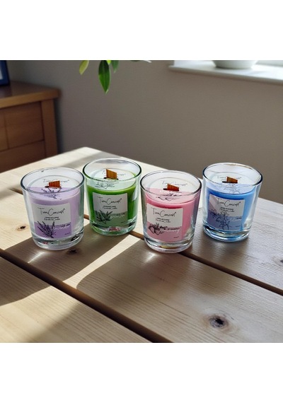 Tiem Concept Kokulu Mum - 150 Gr Ahşap Fitilli Kokulu Mum /%100 Doğal Soya Mumu / Özel Hediye Kutulu / Parafinsiz Saf Soya Wax Lavanta Diğer