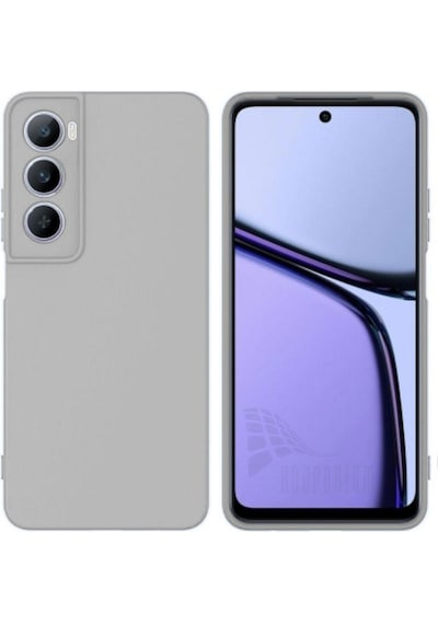 Realme C75 Uyumlu Silikon Kılıf - Kamera Korumalı Esnek Pastel Renk Kapak - Gri