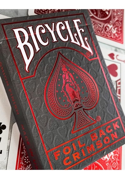 Bicycle Metalluxe Foil Back Crimson Red Kırmızı Kart Premium İskambil Oyun Kağıdı Kartları Destesi