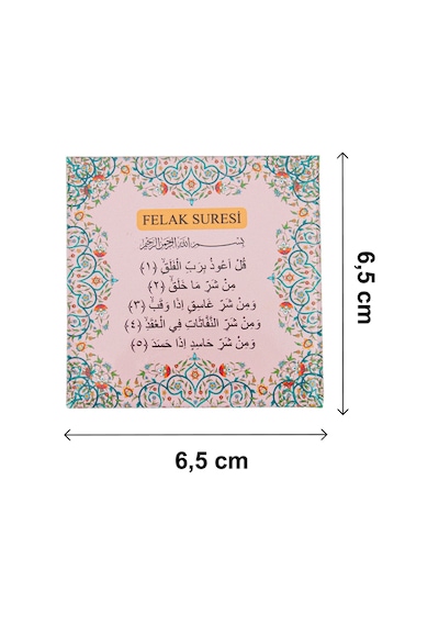 3 Lü İhlas Felak Ve Nas Sureleri Buzdolabı Magneti - 6.5 X 6.5 Cm Mıknatıslı Dekoratif Dolap Süsü