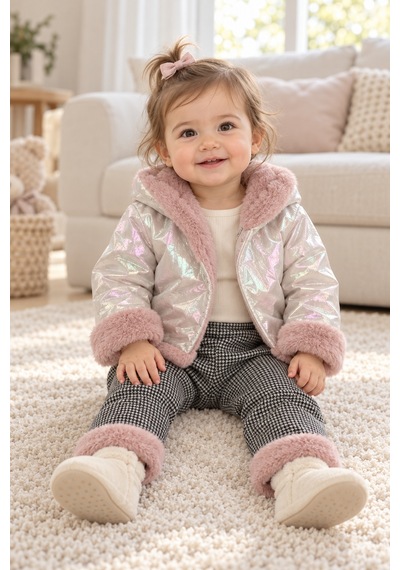 Ahengim Kız Bebek 3 Parça Takım Peluş Detaylı Kapüşonlu Parlak Mont Baskılı Üst Desenli Pantolon Ak1019 Gül Kurusu Ahengim Kız Bebek 3 Parça Takım Peluş Detaylı Kapüşonlu Parlak Mont Baskılı Üst Desenli Pantolon Ak1019 Gül Kurusu
