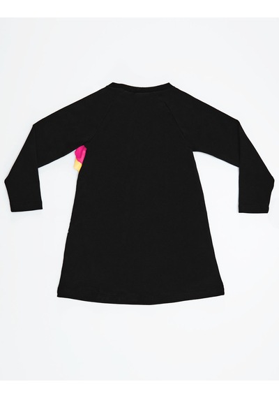 Denokids Unicorn Zebra Kız Çocuk Elbise Renkli Çok Renkli