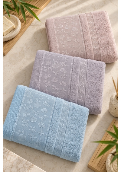 Bamboo Garden Bambu Pamuk Karışımlı El Yüz Havlusu 50x90 Cm 3 Lü Set - Pastel Dream Çok Renkli