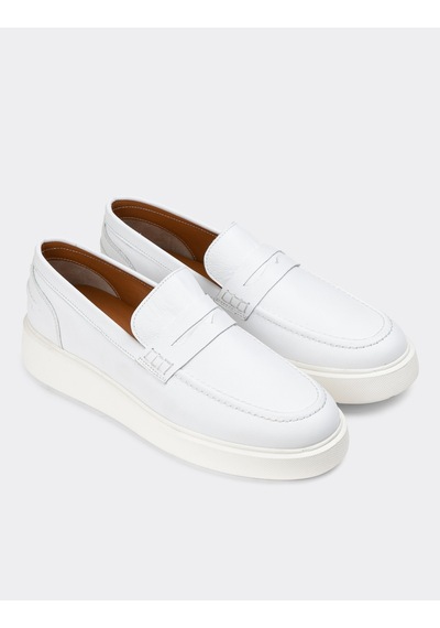 Deery Hakiki Deri Beyaz Erkek Loafer Ayakkabı - 01964mbyze01 Beyaz
