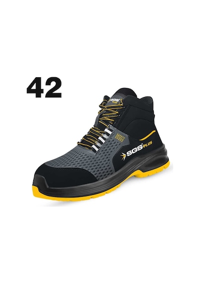 Sgs3142 - No:42 Flexo S1 Çelik Burunlu Kışlık Spor Çalışma Botu - Ergonomik - Antistatik - Su Geçirmez - Nefes Alır Siyah Sarı
