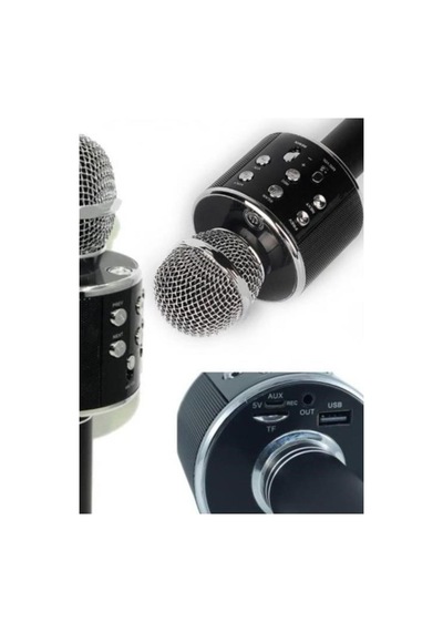 Şarj Edilebilir Telefon Ve Usb Bağlantılı Karaoke Mikrofon Beyaz