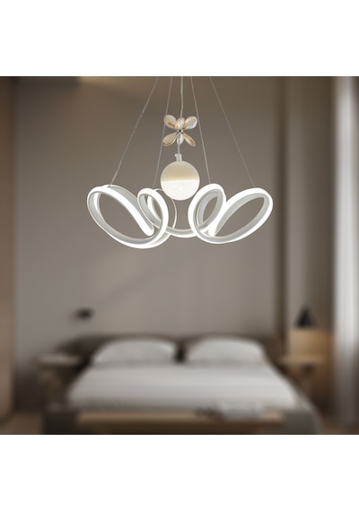 Tt330-1tpl-by Tt Ayd Zambak Mat Beyaz Tek Toplu 3 Renk Led Avize Beyaz