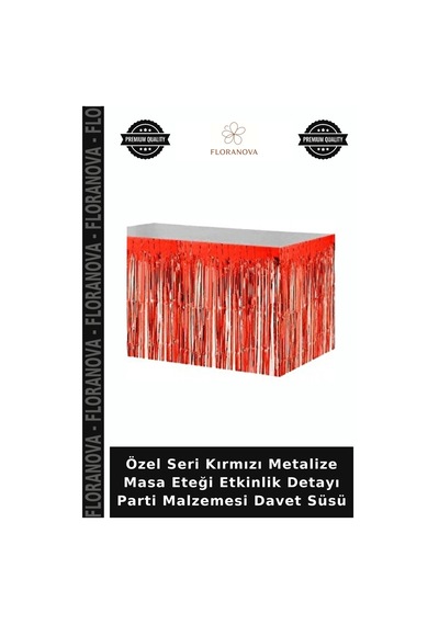 Özel Seri Kırmızı Metalize Masa Eteği Etkinlik Detayı Parti Malzemesi Davet Süsü
