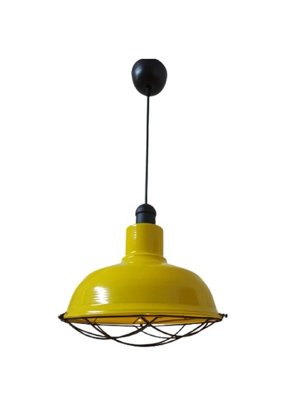 Rys Retro Metal Sarı Kafesli Dekoratif Tekli Kafe Mutfak Aydınlatma Avize Çap:30 Cm-rys001186 Beyaz
