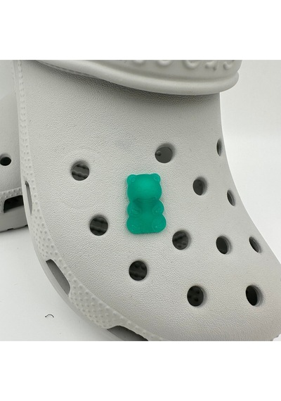 Crocs Terlik Süsü Ve Aksesuarı , Çanta Süsü Jibbitz Hribo Ayıcık Şeffaf Alt 05 Görsel Figür Aksesuar Yeşil