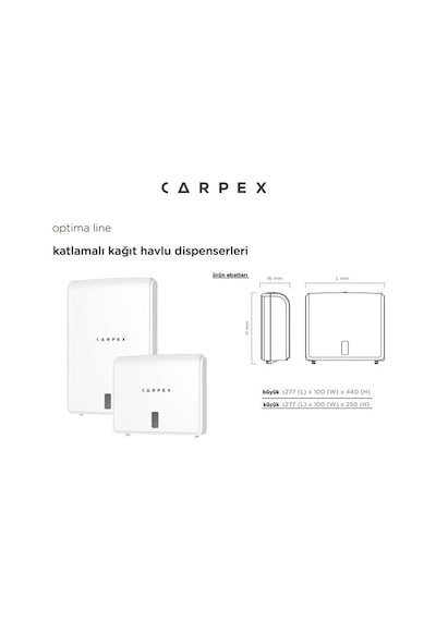 Carpex Optima Z Kat Havlu Dispanseri 200&apos Lü Siyah 4 Renk