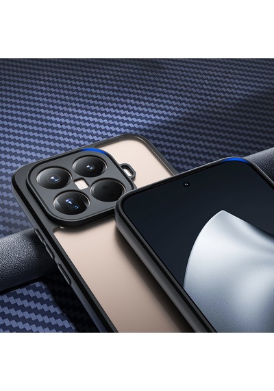 Xiaomi 15t Pro Kılıf Kamera Korumalı Şeffaf Arka Yüzey Pürüzsüz Tpu Silikon Roll Kapak Siyah