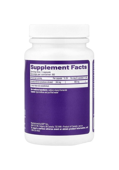 Advanced Orthomolecular Research Aor, Strontium Support Iı, 60 Capsules 341 Mg Per Capsule